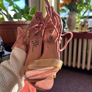 SO ME: From MissLola.com - Peach Pink Clear Strap Heels